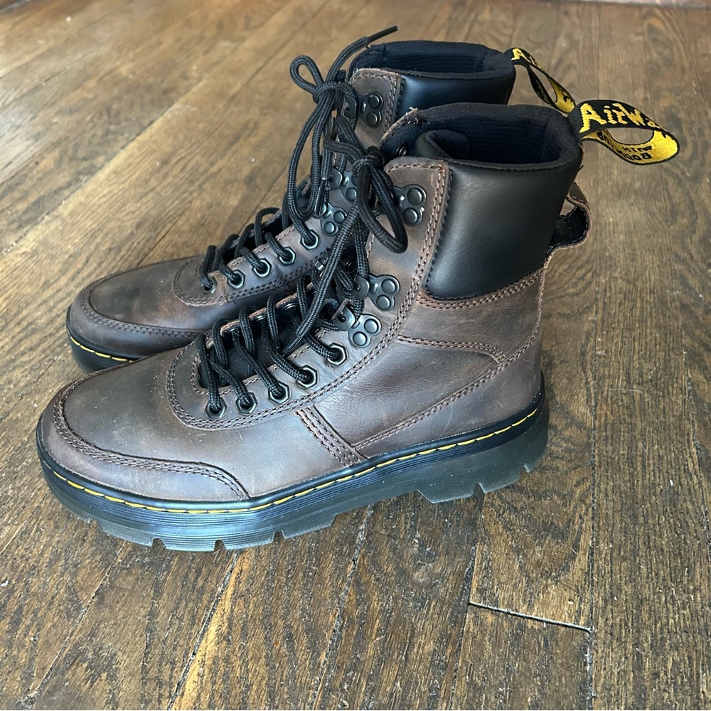 Men's Dr. Martens Combs Tech Crazy Horse Leather Boots Drk Brown Size 7